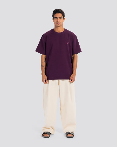 Ant Print Relaxed T-Shirt – Light Burgundy – Anti Basic streetwear Egypt
