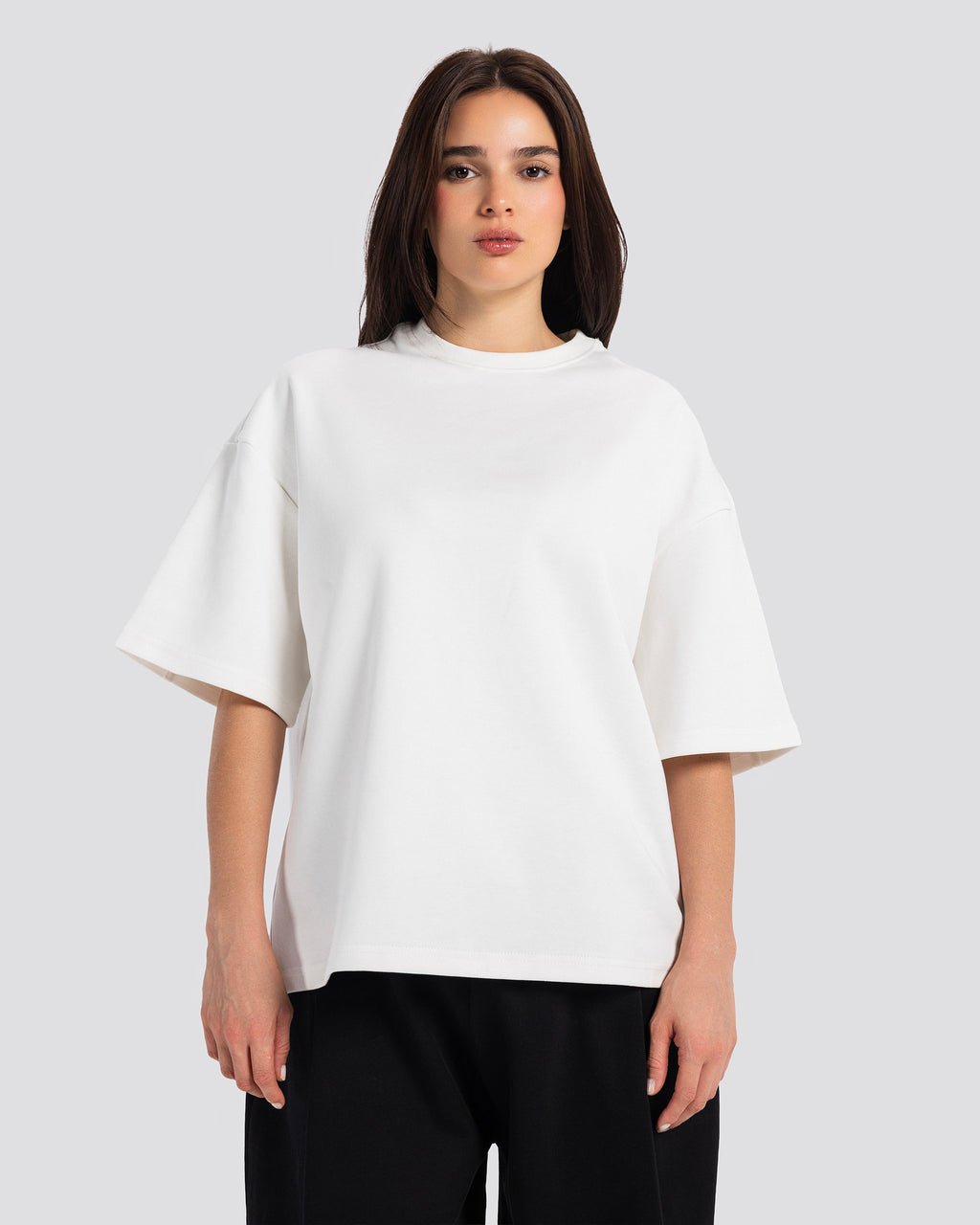 Boxy-Fit Stitched T-Shirt – Off White – Anti Basic streetwear Egypt (photo 10)