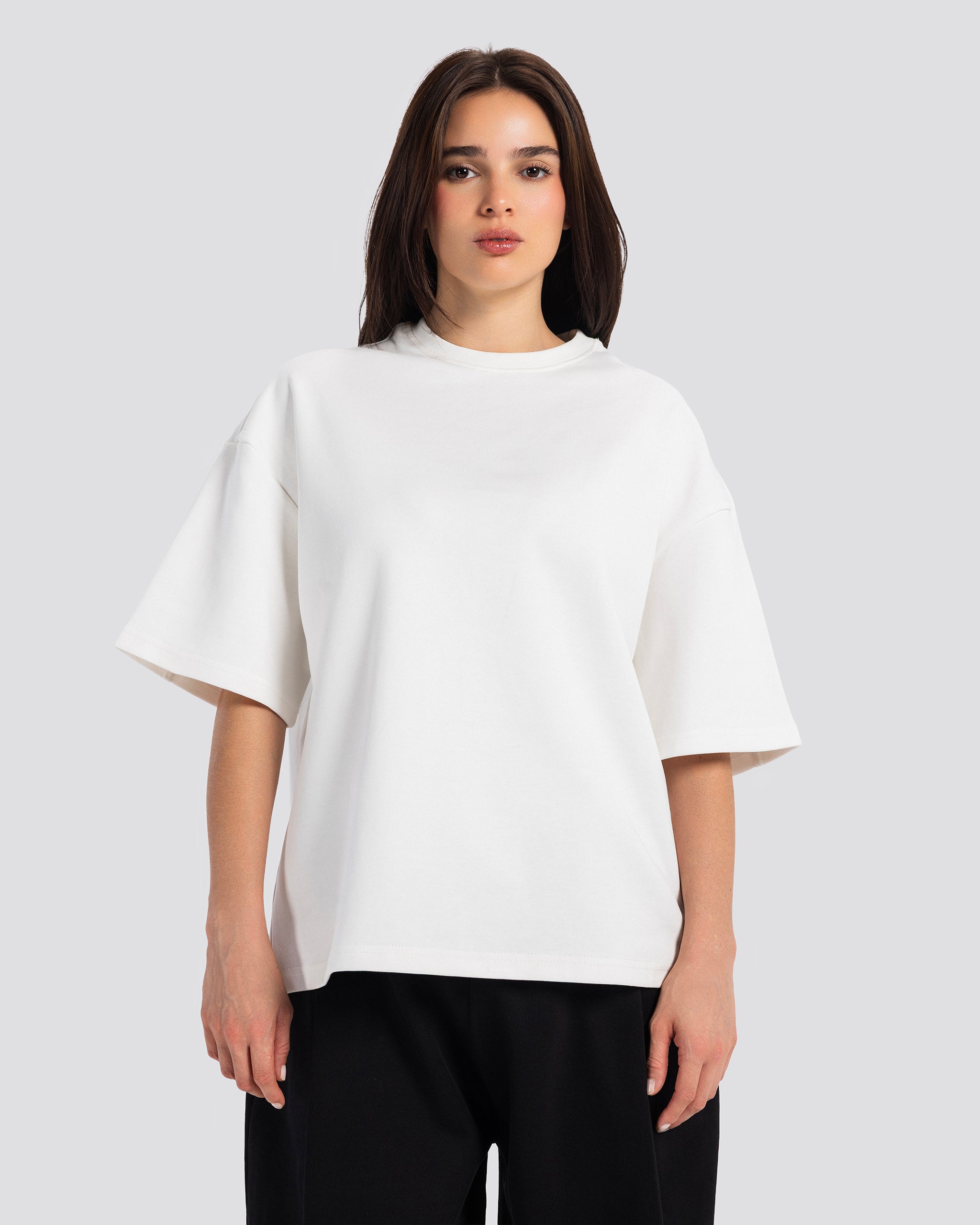 Boxy-Fit Stitched T-Shirt – Off White – Anti Basic streetwear Egypt (photo 10)