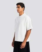 Boxy-Fit Stitched T-Shirt – Off White – Anti Basic streetwear Egypt (photo 3)