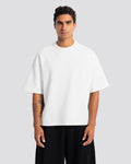 Boxy-Fit Stitched T-Shirt – Off White – Anti Basic streetwear Egypt (photo 5)