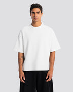 Boxy-Fit Stitched T-Shirt – Off White – Anti Basic streetwear Egypt (photo 5)