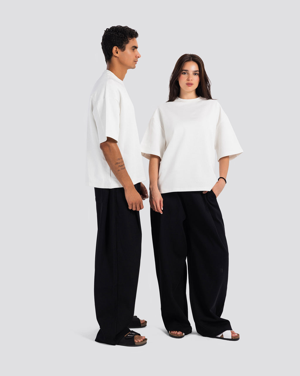 Boxy-Fit Stitched T-Shirt – Off White – Anti Basic streetwear Egypt (photo 13)