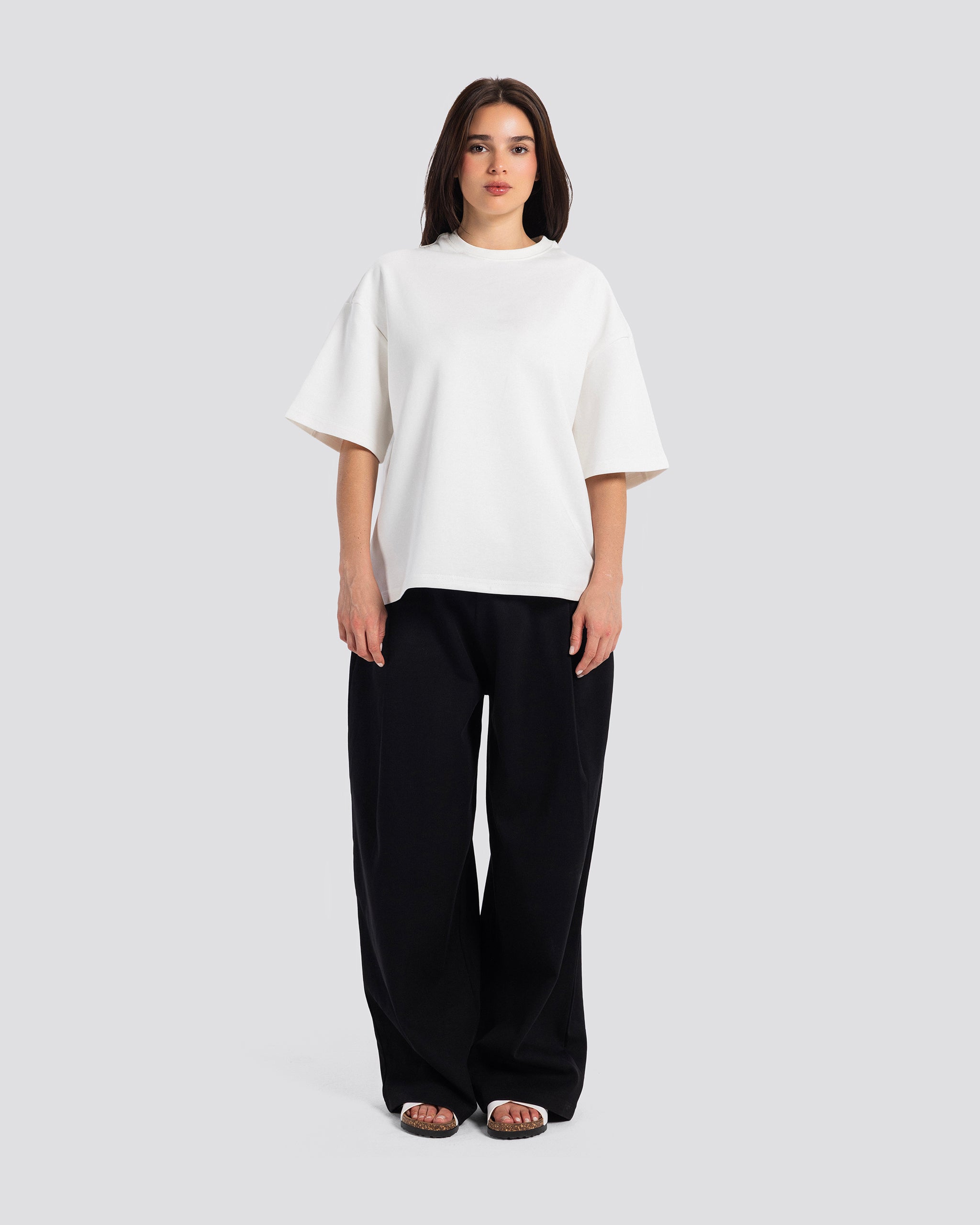 Boxy-Fit Stitched T-Shirt – Off White – Anti Basic streetwear Egypt (photo 6)