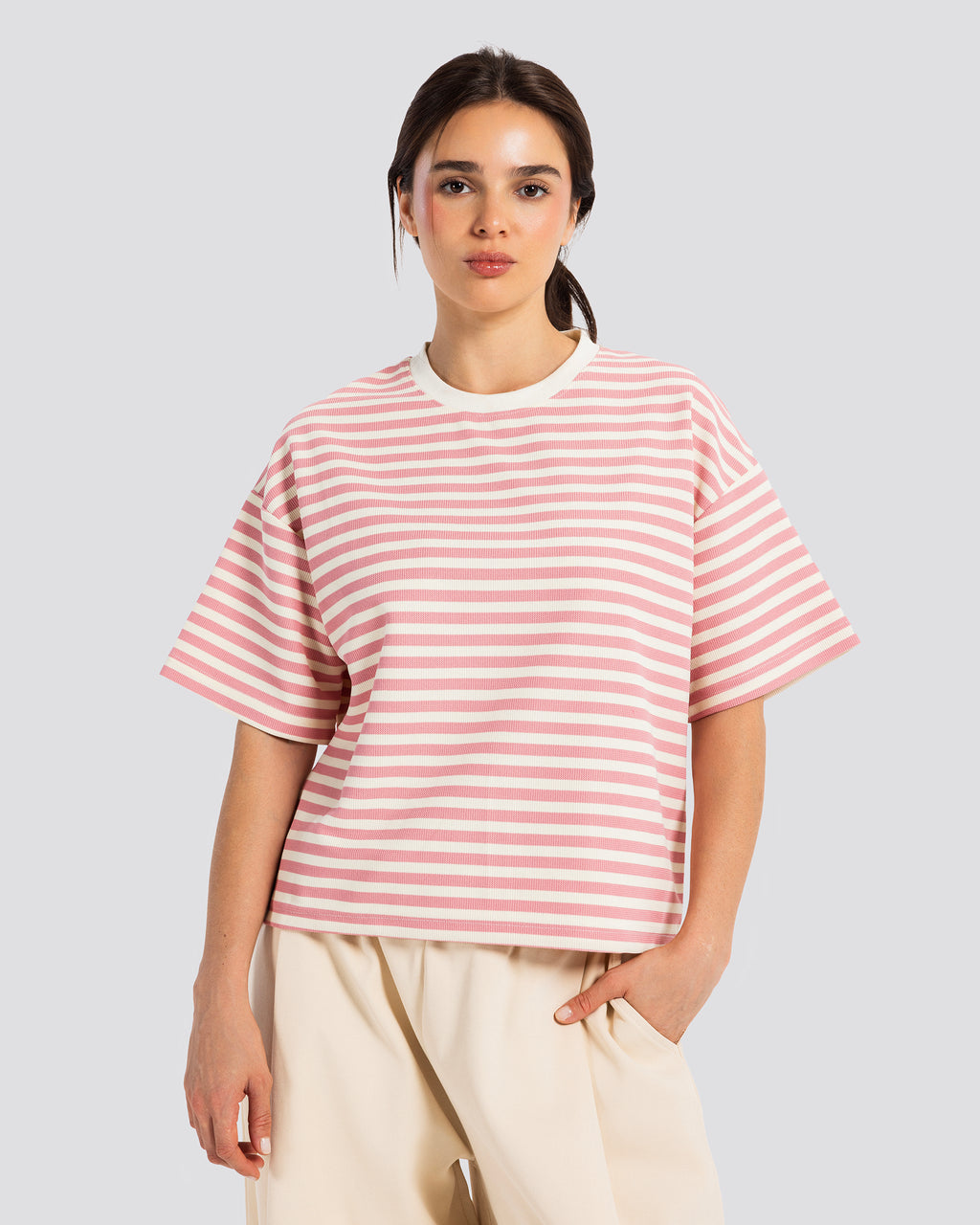 Boxy Fit Striped T-Shirt – Anti Basic streetwear Egypt (photo 5)