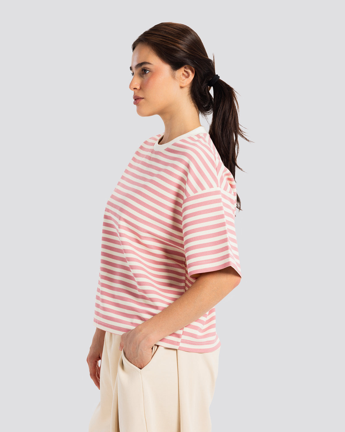 Boxy Fit Striped T-Shirt – Anti Basic streetwear Egypt (photo 2)