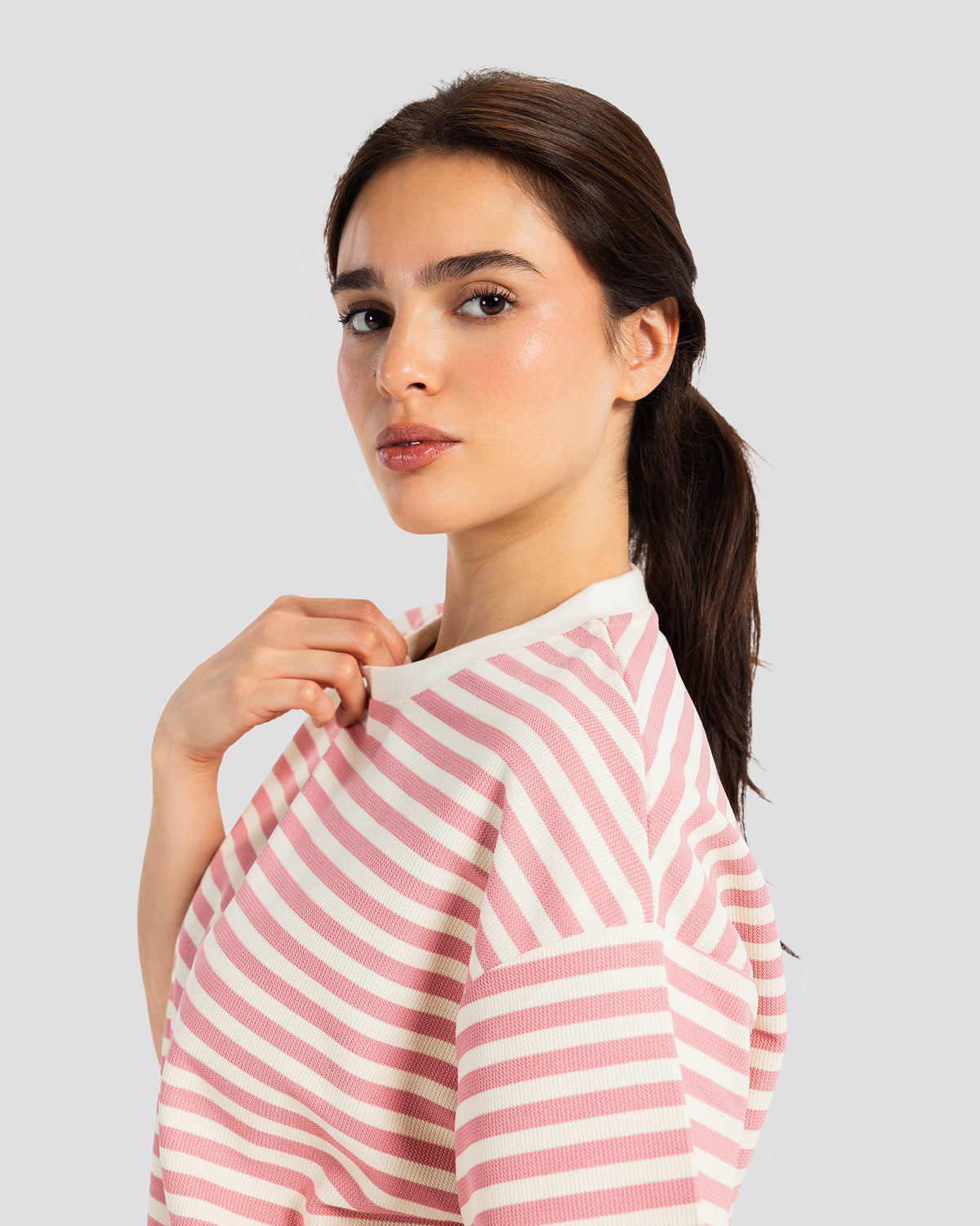 Boxy Fit Striped T-Shirt – Anti Basic streetwear Egypt (photo 1)