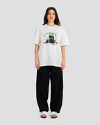 Cat Print Oversize T-Shirt – White – Anti Basic streetwear Egypt