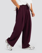 Cotton Two-Tuck Pants – Burgundy – Anti Basic streetwear Egypt