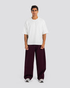 Cotton Two-Tuck Pants – Burgundy – Anti Basic streetwear Egypt (photo 1)
