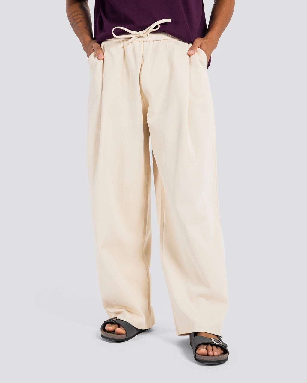 Cotton Both Ways Pants - Light Beige