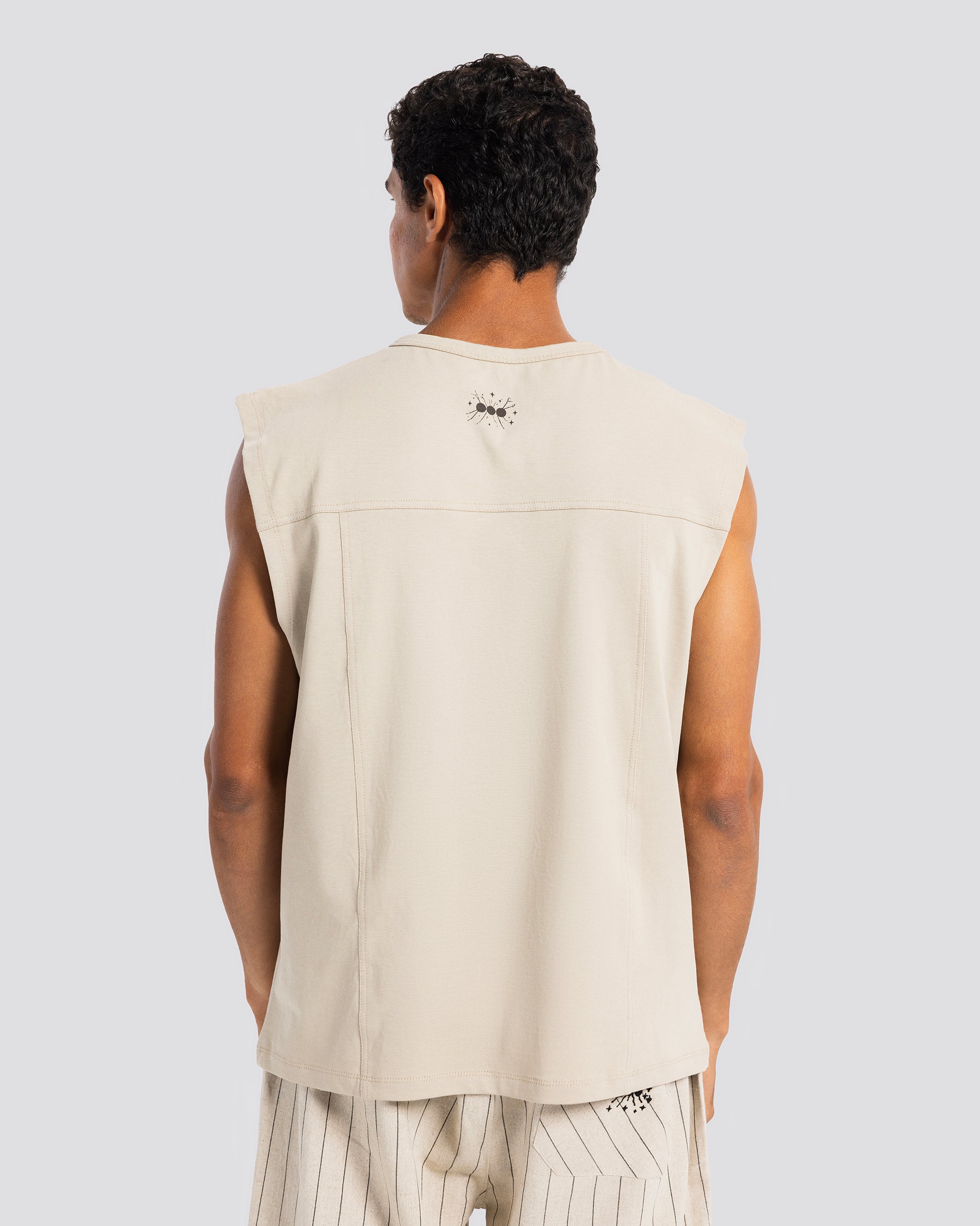Lightweight Printed Tank - Beige
