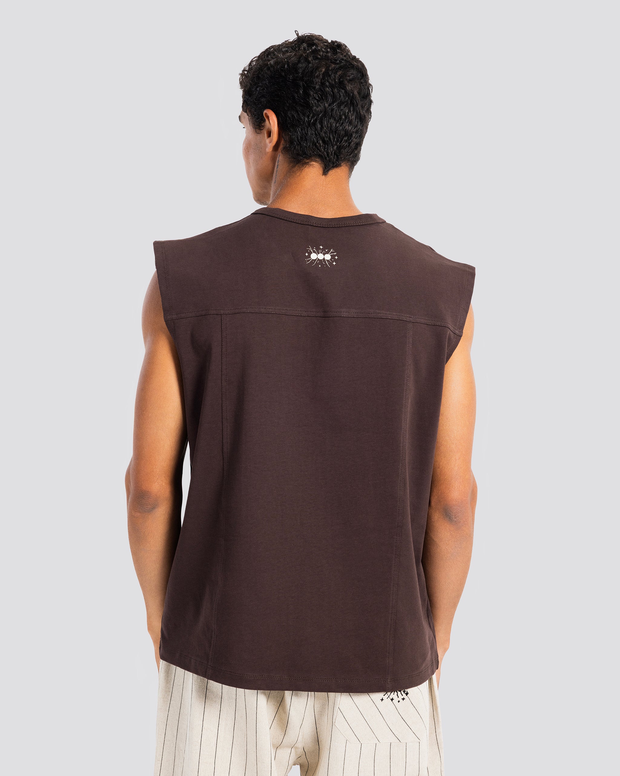 Lightweight Printed Tank – Brown – Anti Basic streetwear Egypt (photo 3)