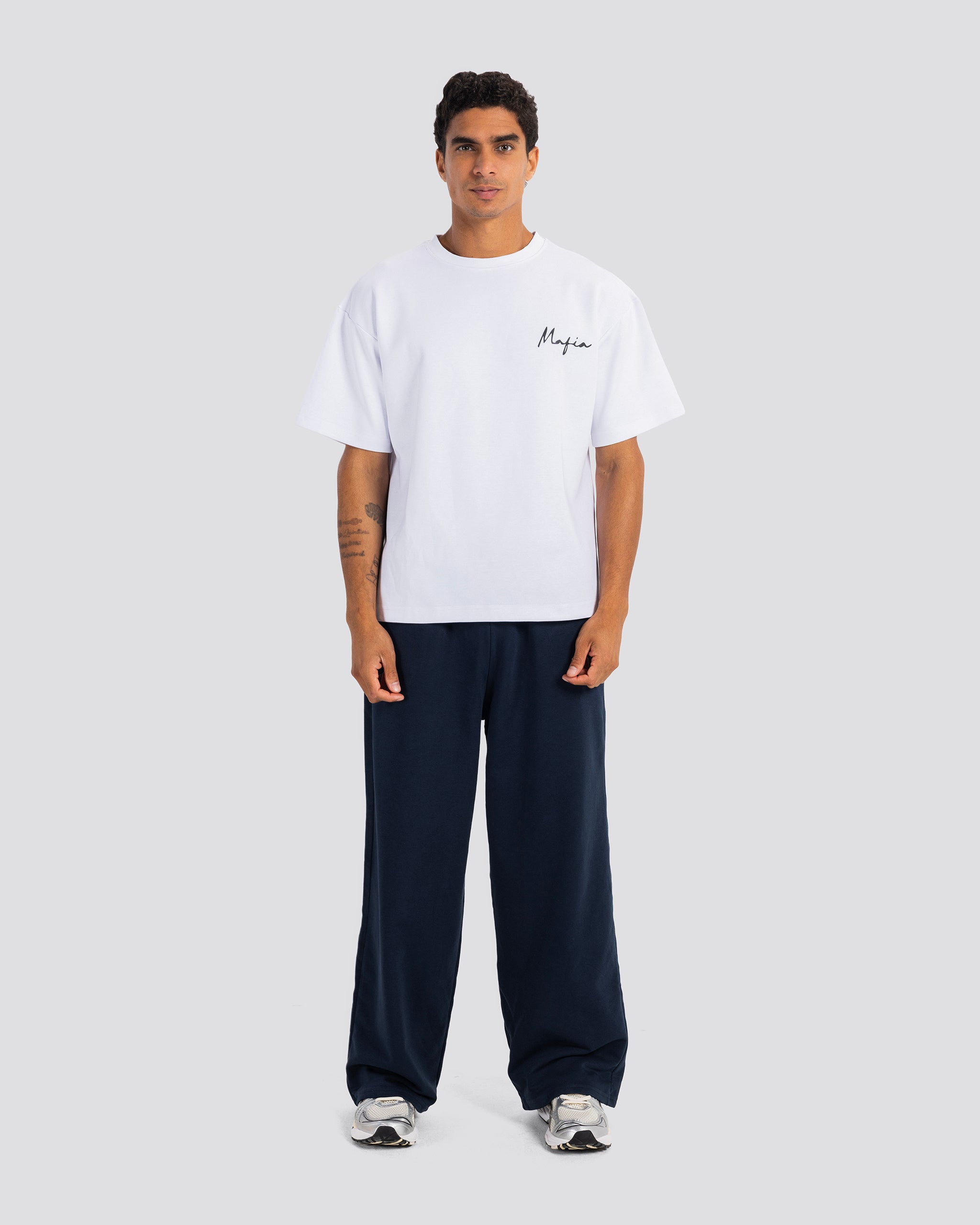 Mafia Oversize T-Shirt – White – Anti Basic streetwear Egypt
