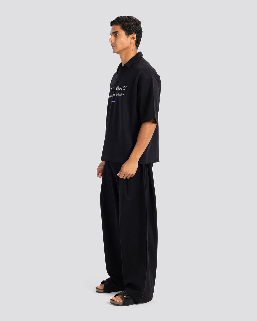 Printed Short-Sleeve Polo Shirt – Anti Basic streetwear Egypt (photo 3)