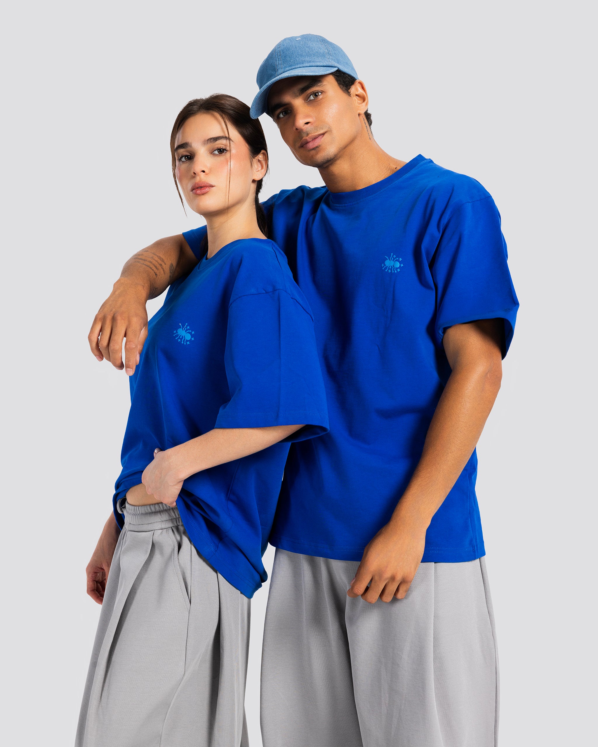 Relaxed Ant Graphic T-Shirt – Blue – Anti Basic streetwear Egypt