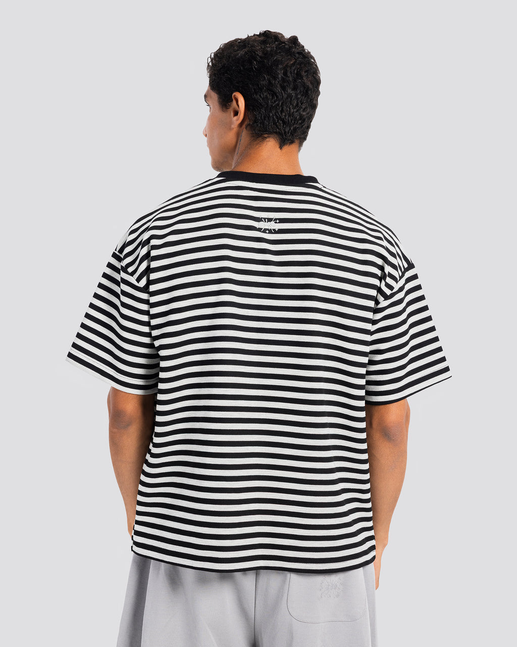 Relaxed Fit Striped T-Shirt - Gray