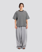 Relaxed Fit Striped T-Shirt - Gray