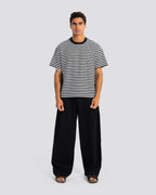 Relaxed Fit Striped T-Shirt – White – Anti Basic streetwear Egypt