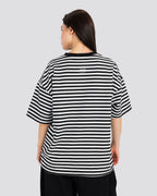 Relaxed Fit Striped T-Shirt – White – Anti Basic streetwear Egypt (photo 7)