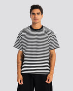 Relaxed Fit Striped T-Shirt – White – Anti Basic streetwear Egypt (photo 8)
