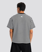 Relaxed Fit Striped T-Shirt – White – Anti Basic streetwear Egypt (photo 3)