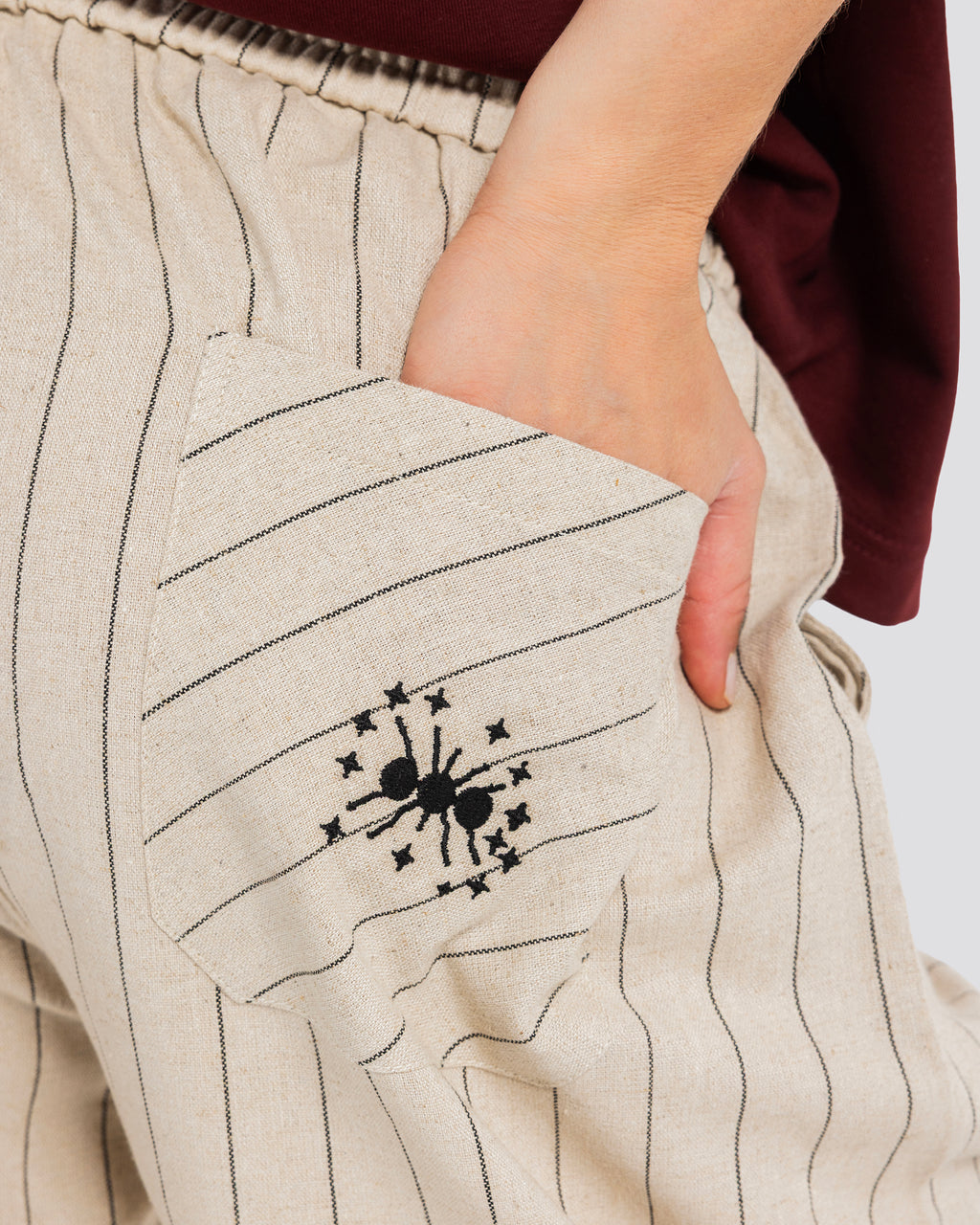 Wide-leg striped linen trousers – Anti Basic streetwear Egypt (photo 9)