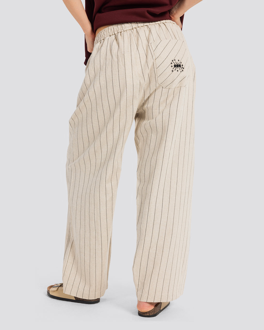 Wide-leg striped linen trousers – Anti Basic streetwear Egypt (photo 8)