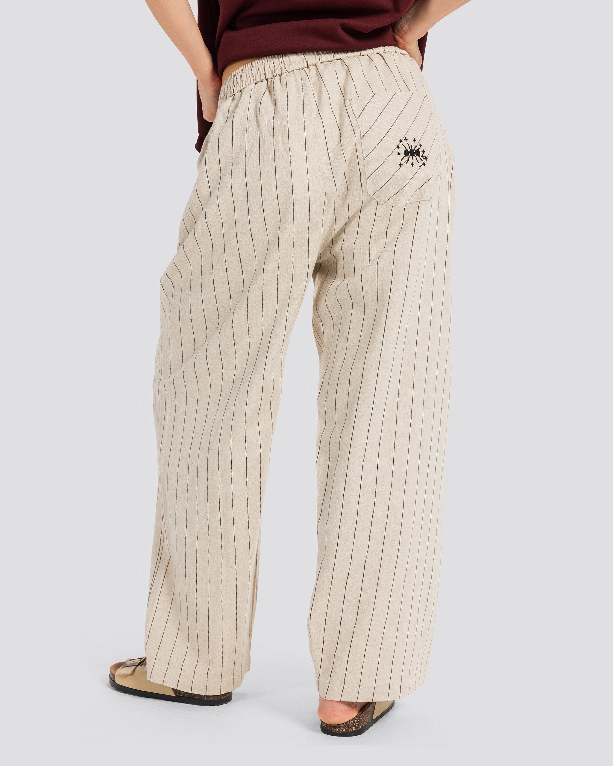 Wide-leg striped linen trousers – Anti Basic streetwear Egypt (photo 8)