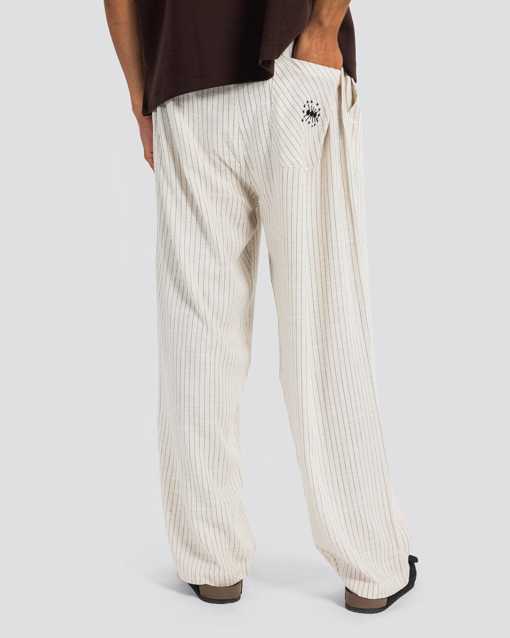 Relaxed Striped Linen Trousers – Anti Basic streetwear Egypt (photo 3)
