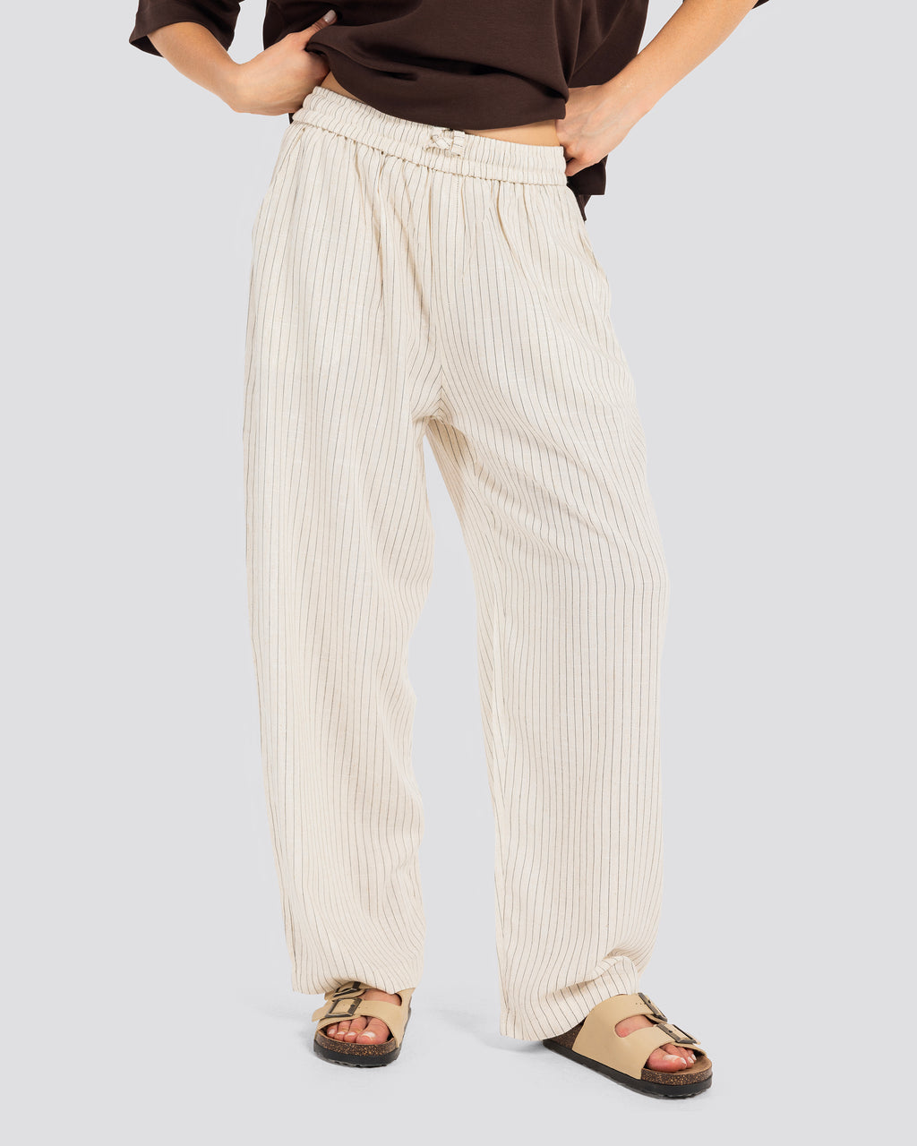 Relaxed Striped Linen Trousers – Anti Basic streetwear Egypt (photo 6)