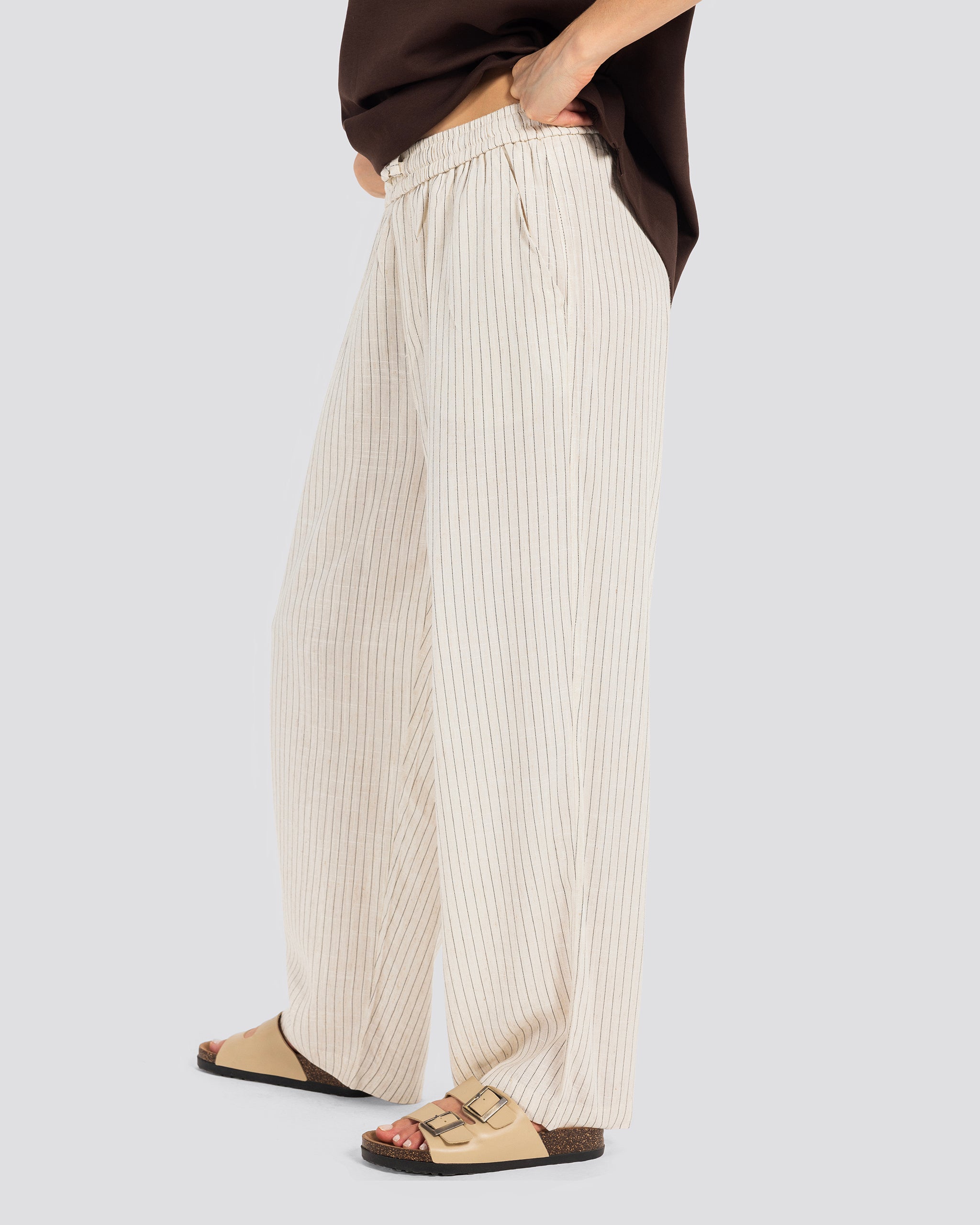 Relaxed Striped Linen Trousers – Anti Basic streetwear Egypt (photo 7)