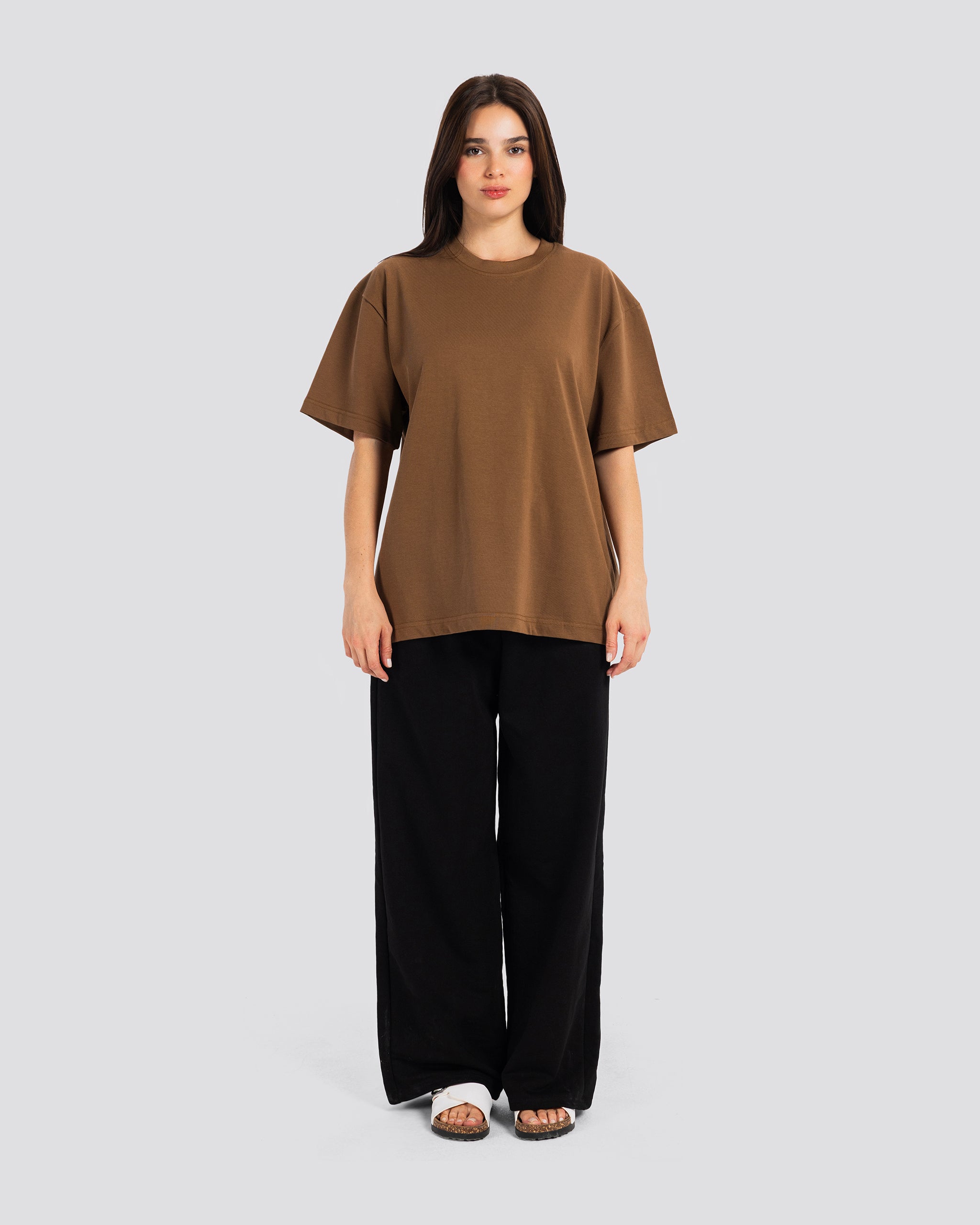 Wide-Leg Sweat Pants - Black