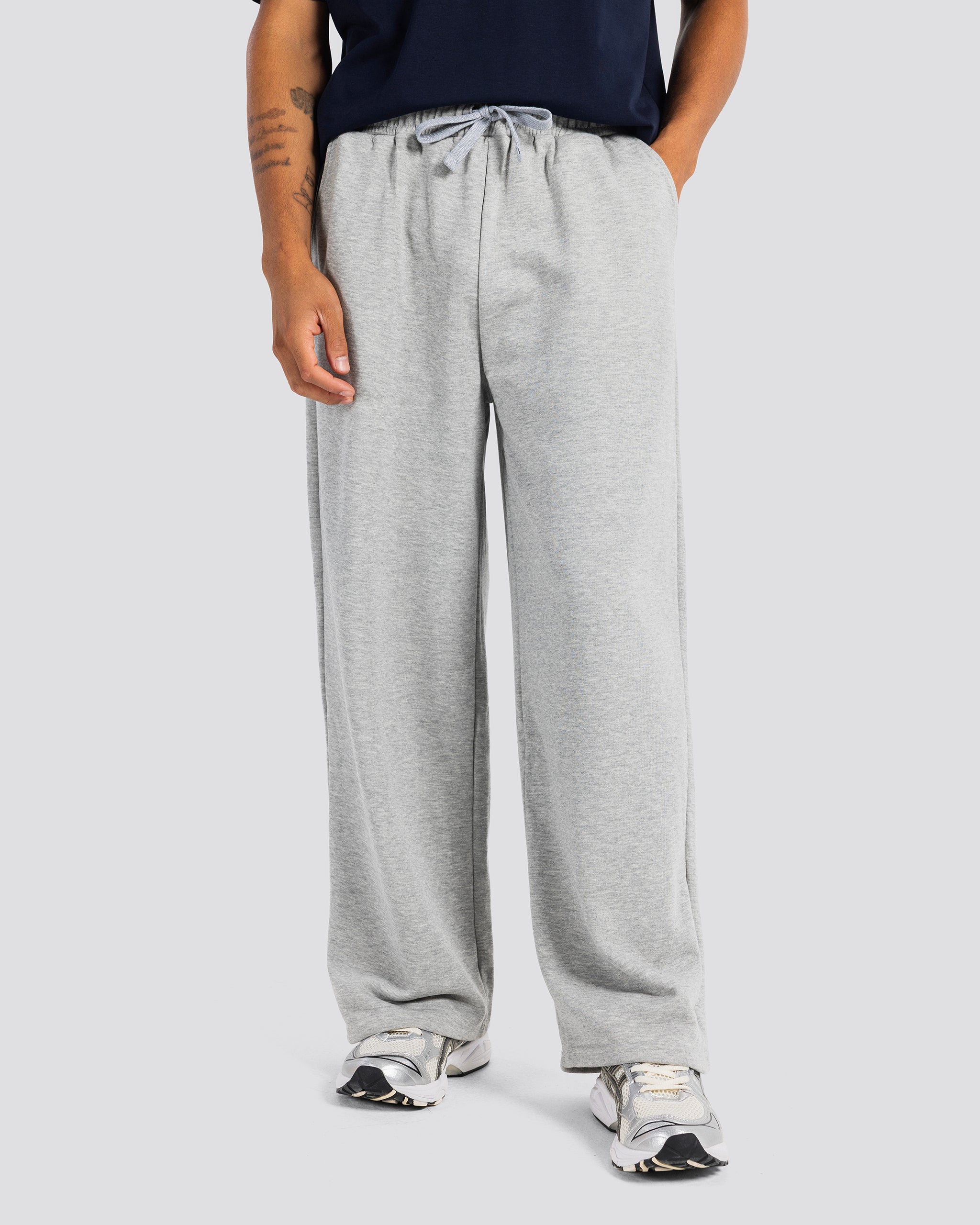 Wide-Leg Sweat Pants – Gray – Anti Basic streetwear Egypt (photo 3)
