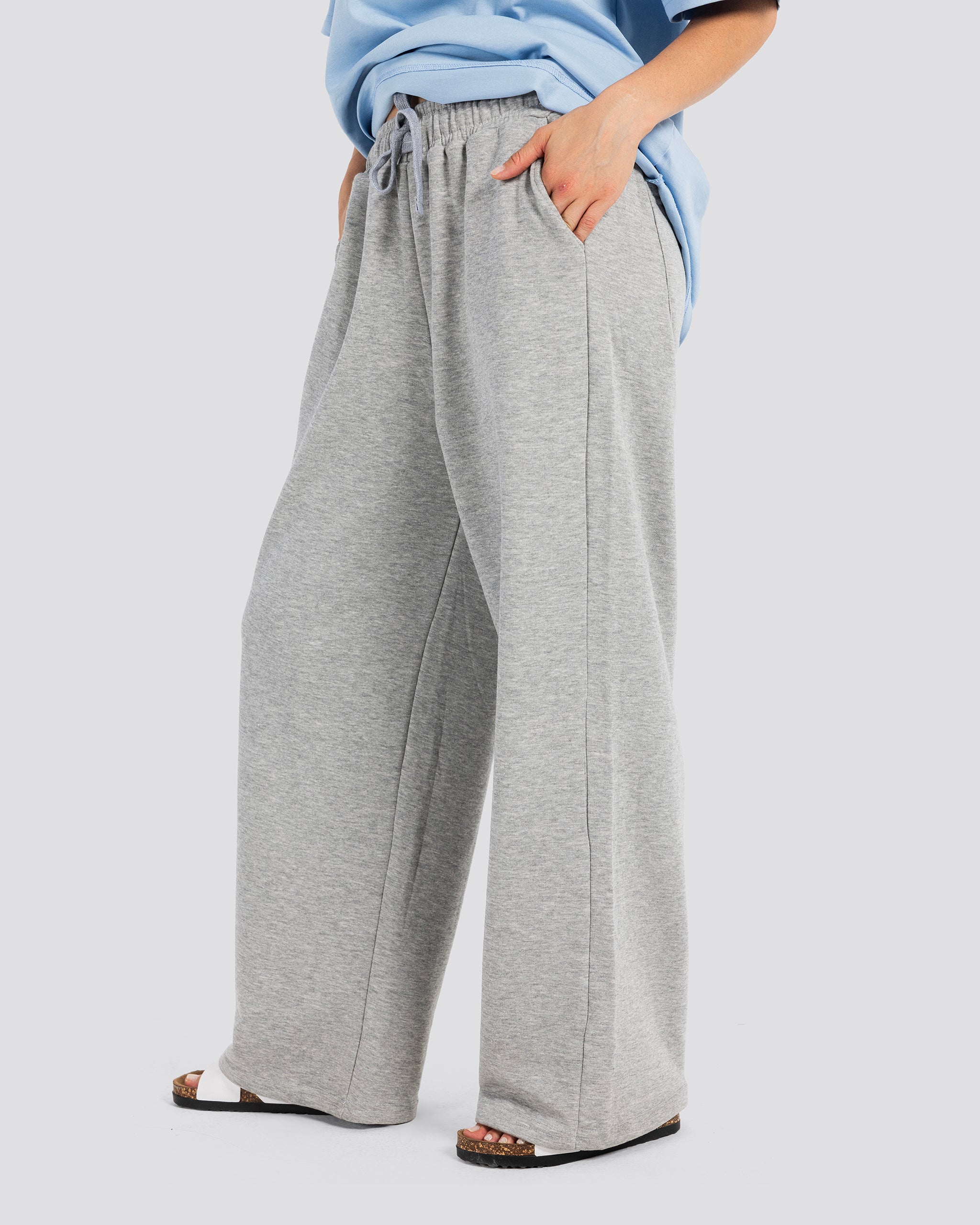 Wide-Leg Sweat Pants – Gray – Anti Basic streetwear Egypt (photo 7)