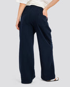 Wide-Leg Sweat Pants - Navy