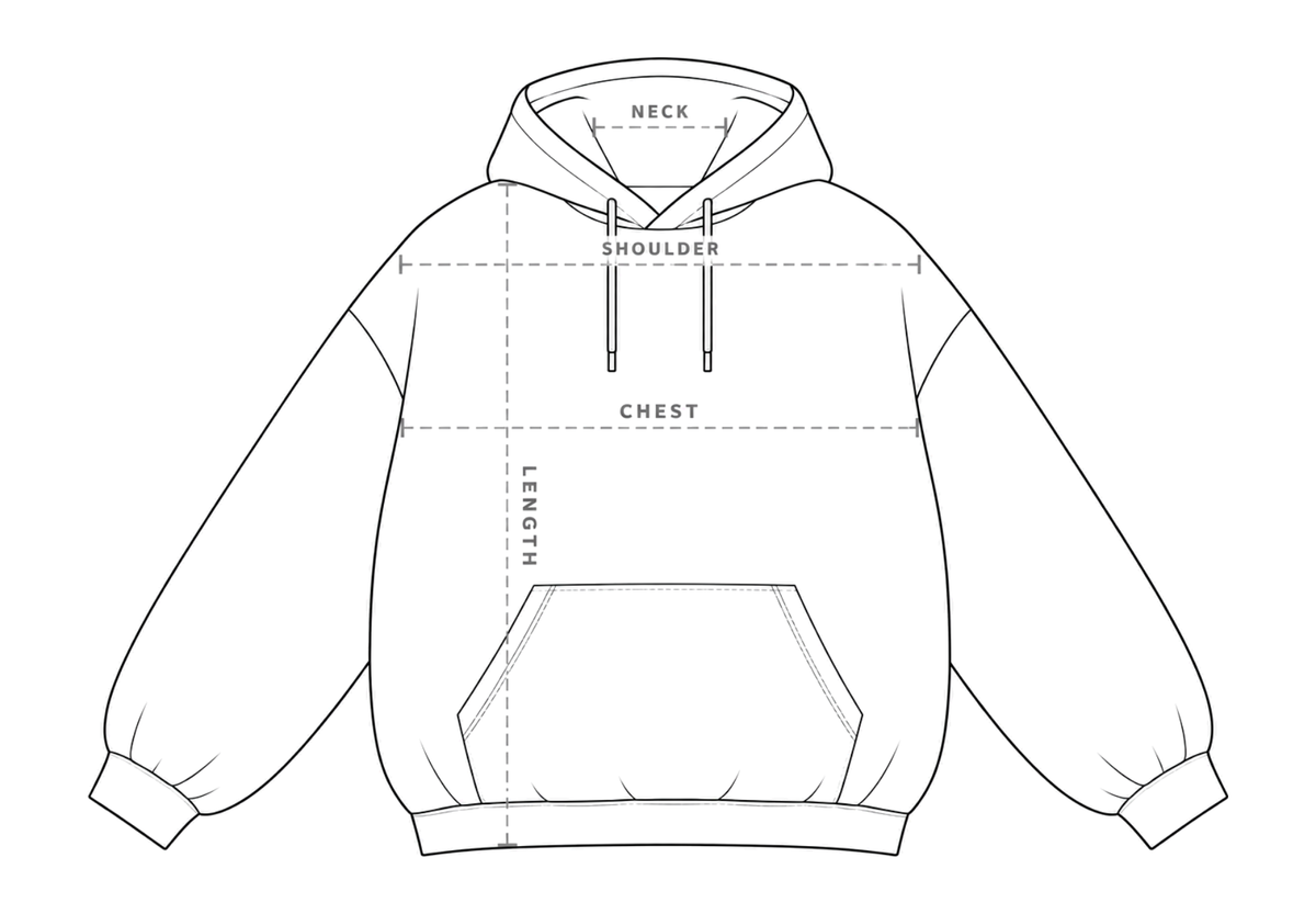 Garment diagram showing where each measurement is taken