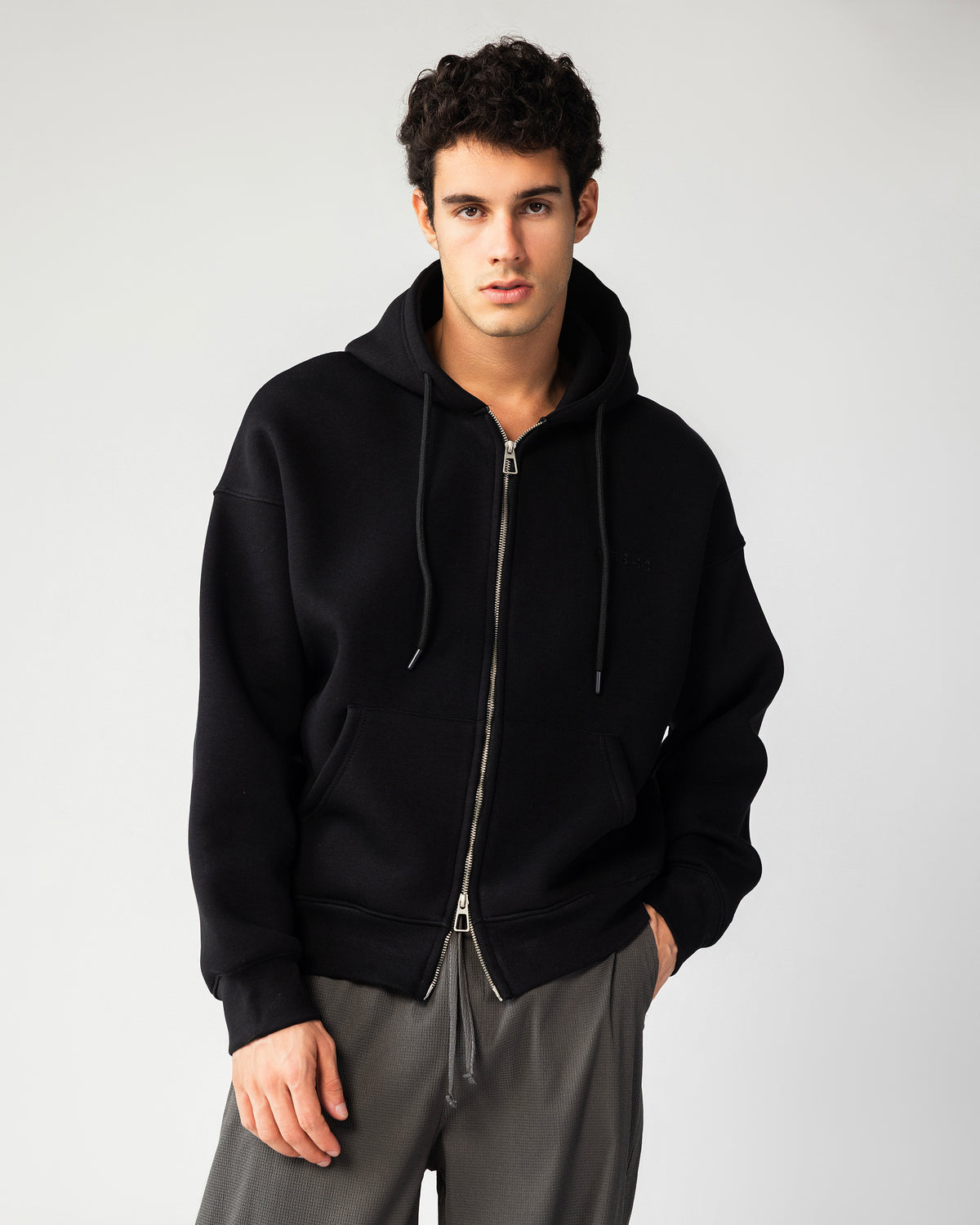 Elevated Zip Hoodie – Black – Anti Basic streetwear Egypt (photo 2)