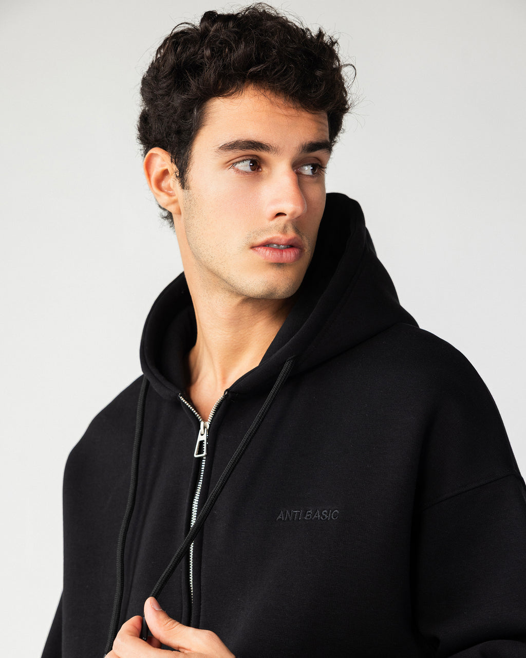Elevated Zip Hoodie – Black – Anti Basic streetwear Egypt (photo 3)