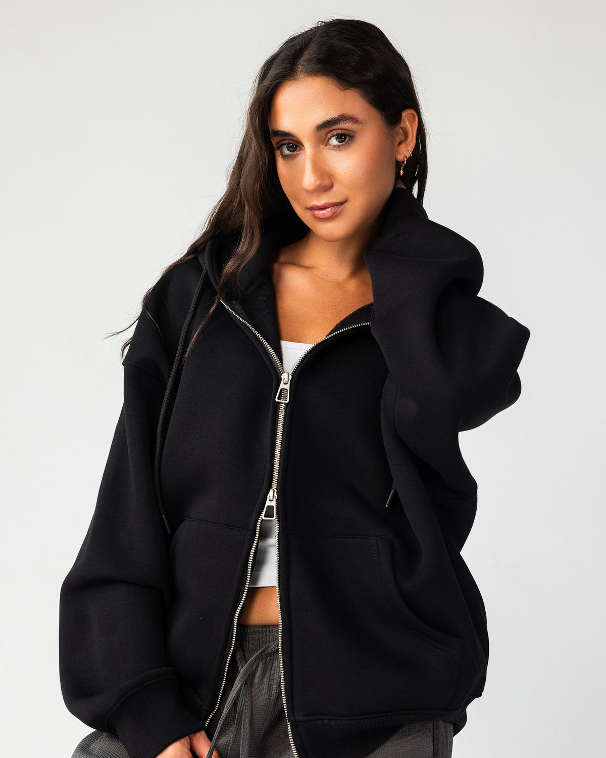 Elevated Zip Hoodie – Black – Anti Basic streetwear Egypt (photo 7)