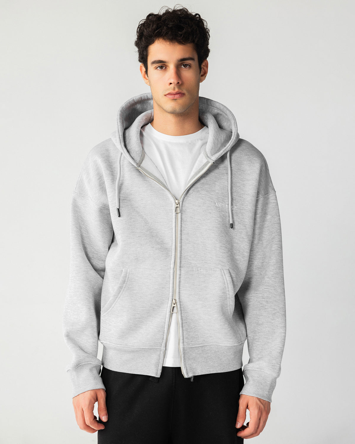 Elevated Zip Hoodie – Gray – Anti Basic streetwear Egypt (photo 9)