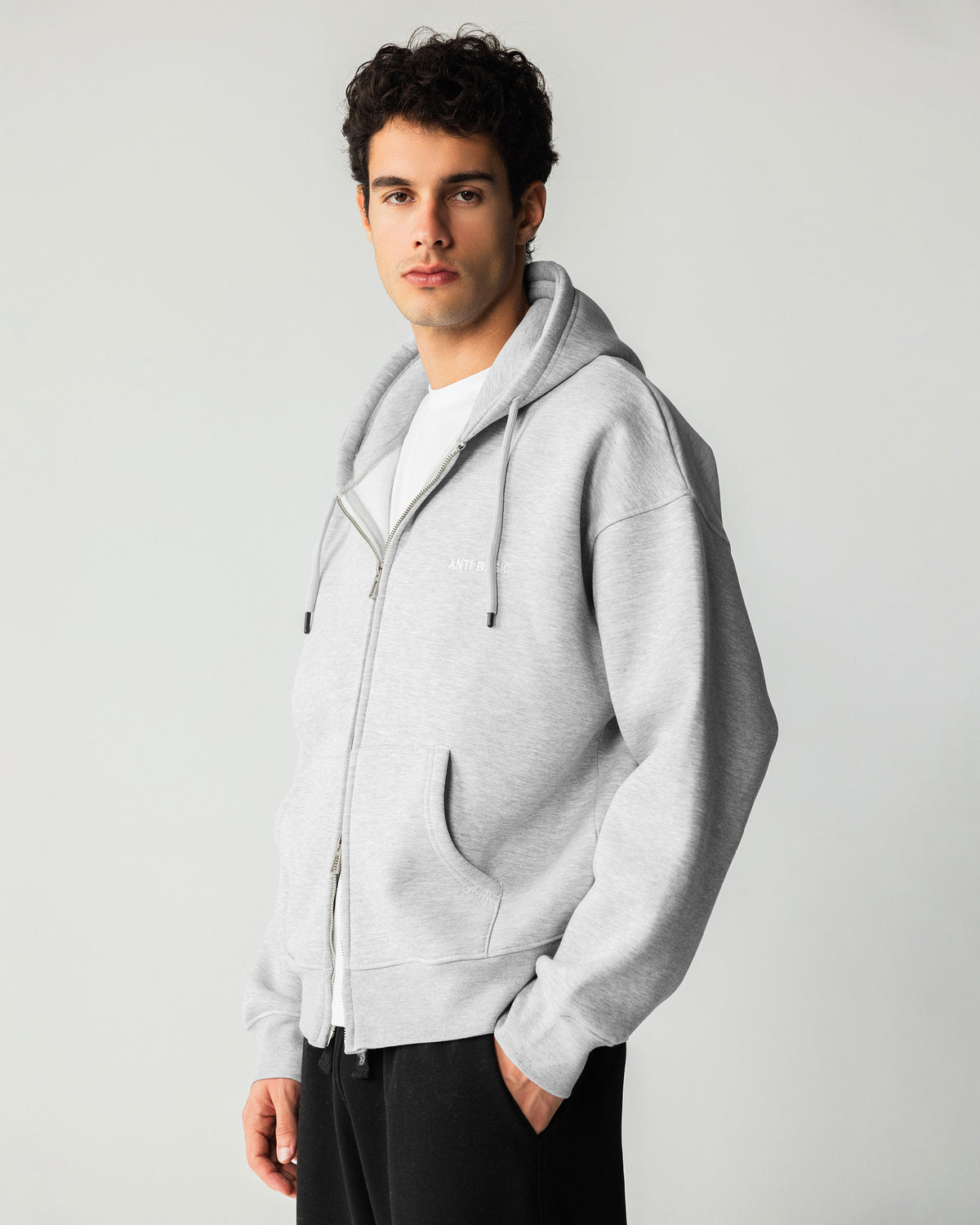 Elevated Zip Hoodie – Gray – Anti Basic streetwear Egypt (photo 10)