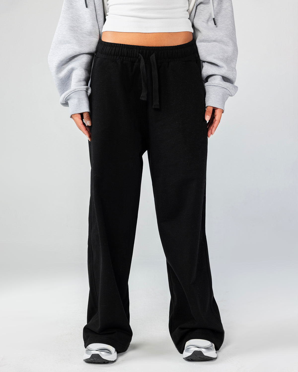 Wide Leg Sweatpants – Black – Anti Basic streetwear Egypt (photo 3)