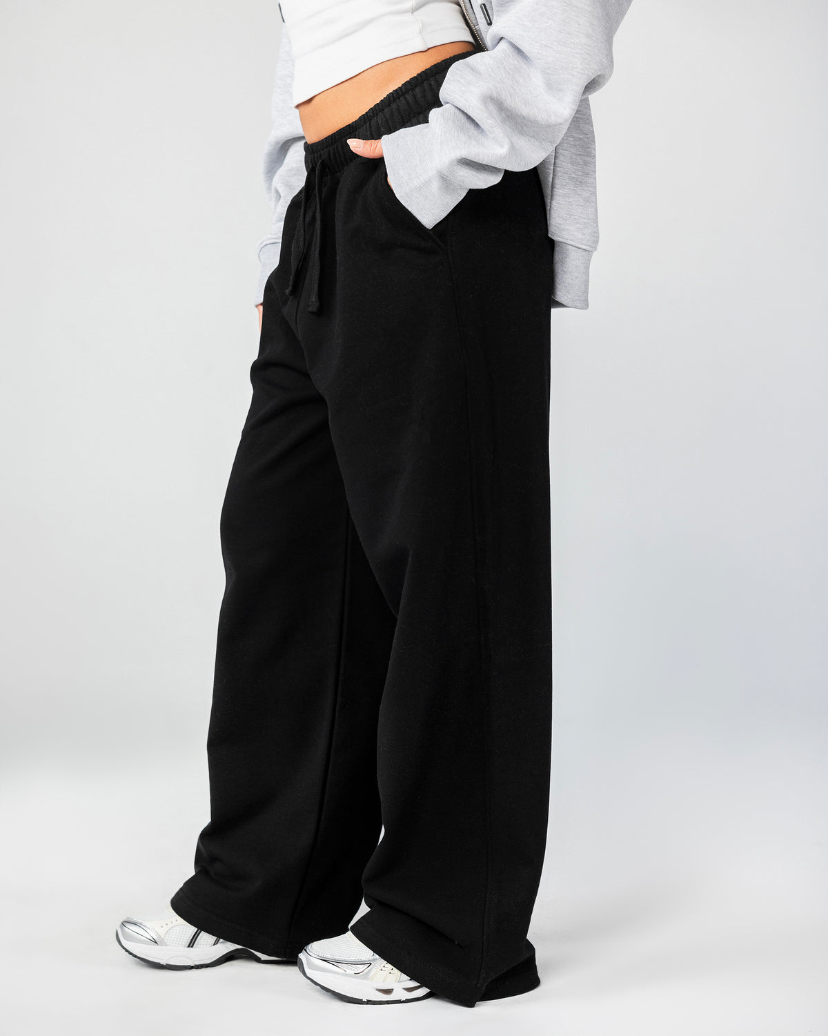 Wide Leg Sweatpants – Black – Anti Basic streetwear Egypt (photo 4)
