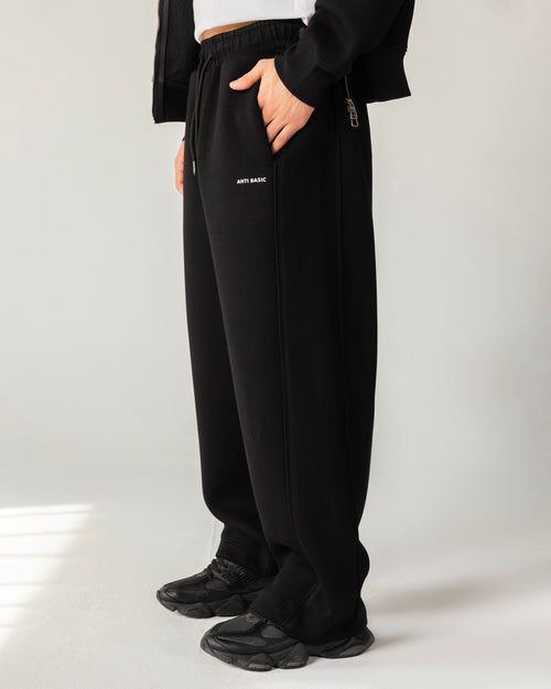 Flexi Baggy Fit Sweatpants – Black – Anti Basic streetwear Egypt (photo 4)