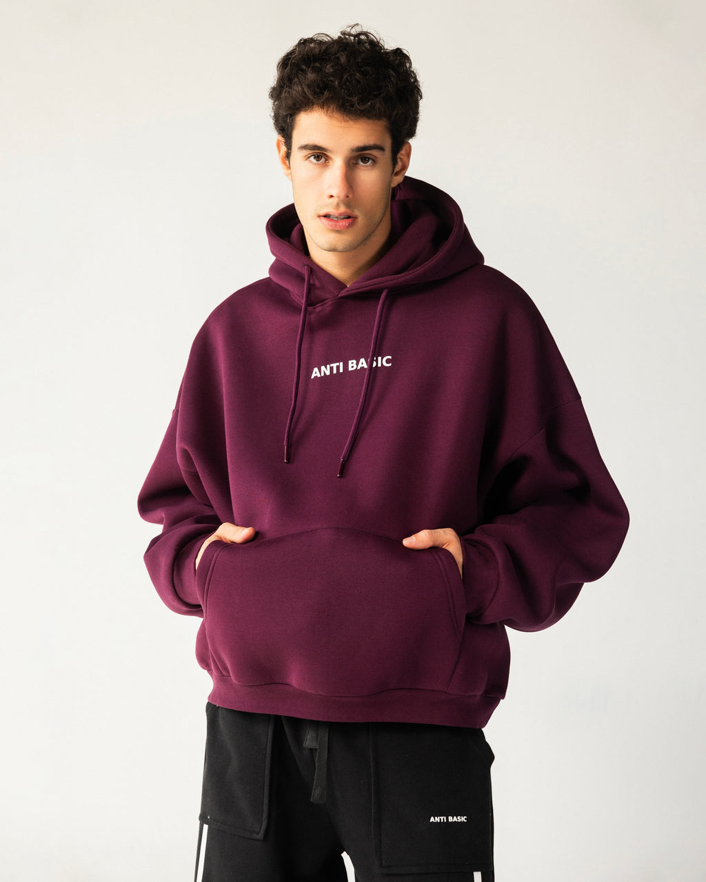 Identity – Burgundy Balloon Fit Hoodie – Burgundy – Anti Basic streetwear Egypt (photo 13)