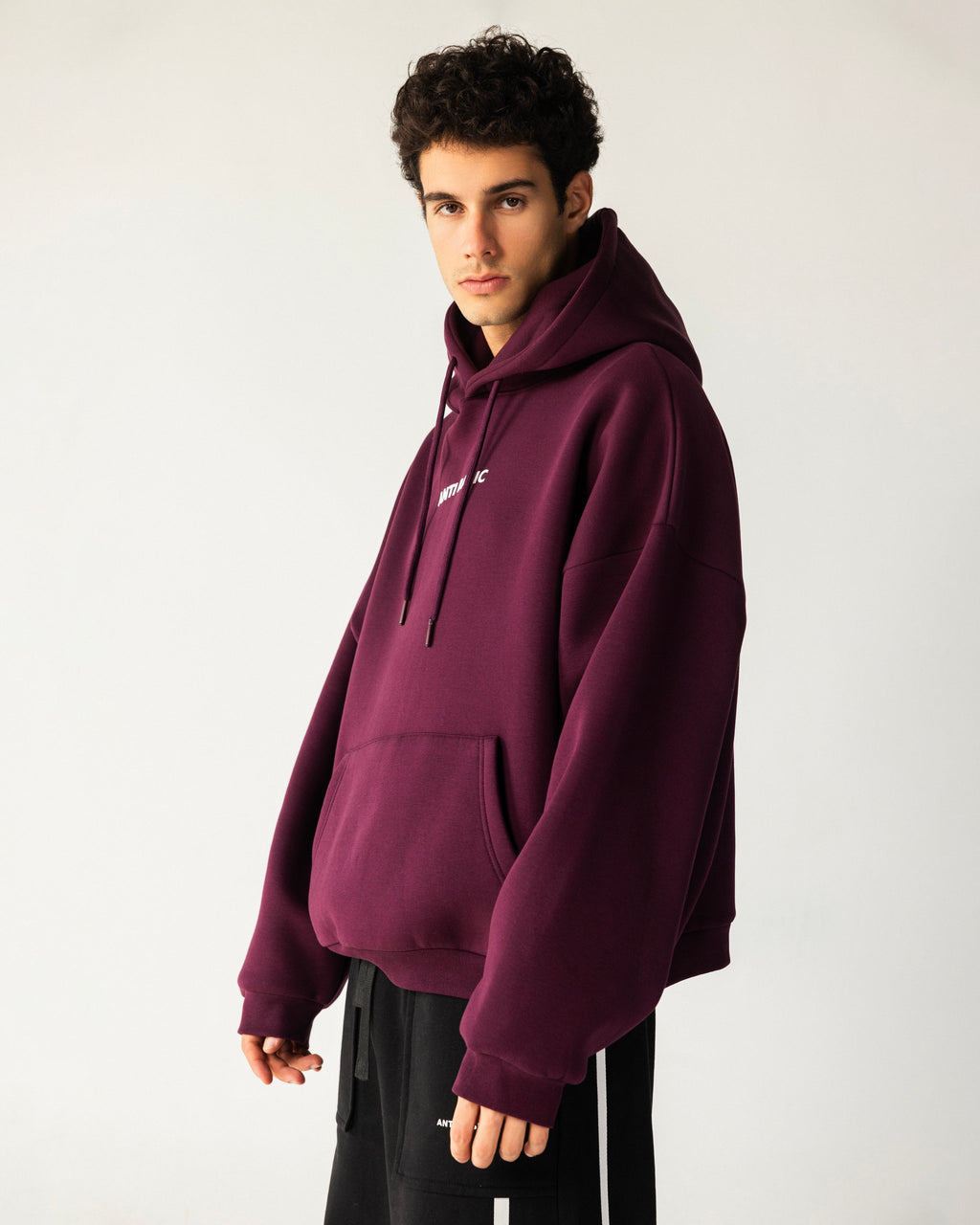 Identity – Burgundy Balloon Fit Hoodie – Burgundy – Anti Basic streetwear Egypt (photo 14)