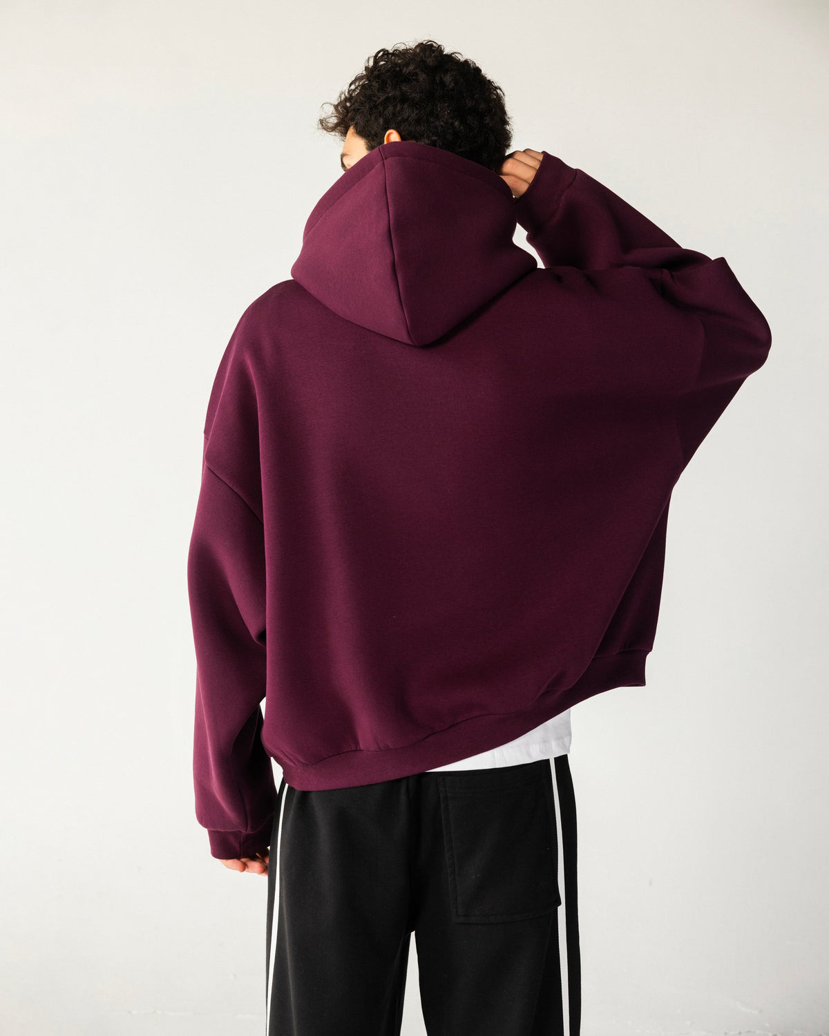 Identity – Burgundy Balloon Fit Hoodie – Burgundy – Anti Basic streetwear Egypt (photo 15)