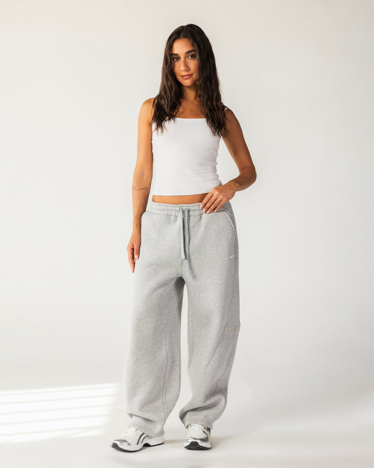 Melton Balloon Fit Sweatpants – Gray – Anti Basic streetwear Egypt (photo 1)