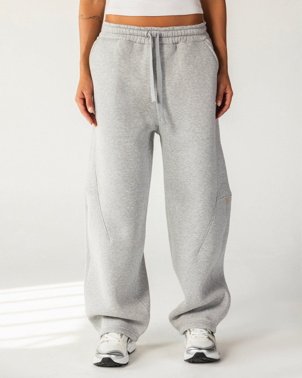 Melton Balloon Fit Sweatpants – Gray – Anti Basic streetwear Egypt (photo 2)